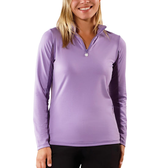 womens long sleeve quarter zip vented sun shirt in daybreak|daybreak