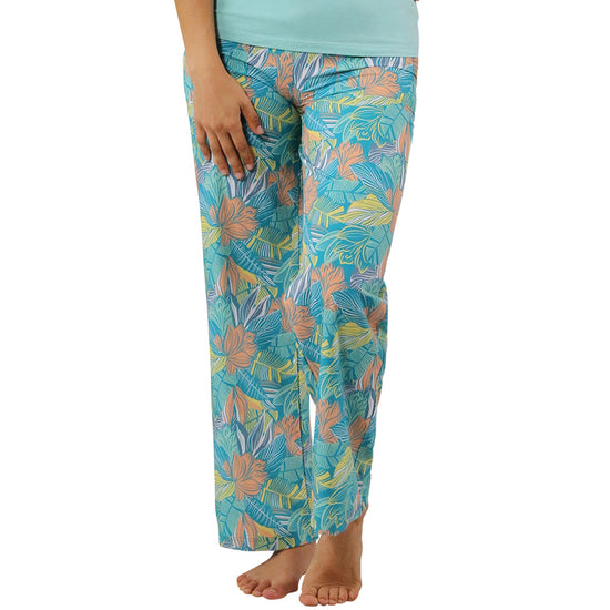 Women's Travel Pants in Caribbean Tropics Front View|caribbean-tropics