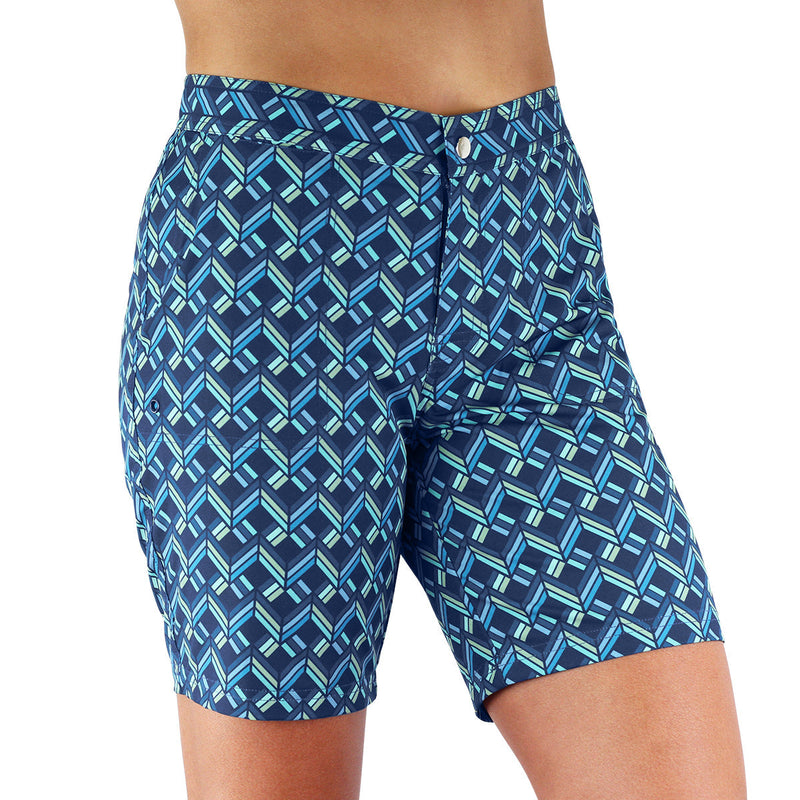 Women's Board Shorts in Chevron Weave|chevron-weave