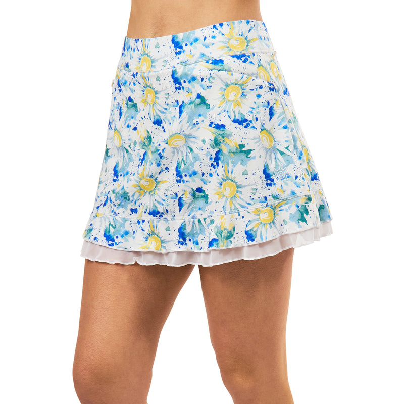 womens performance sun skort in daisy splash|daisy-splash