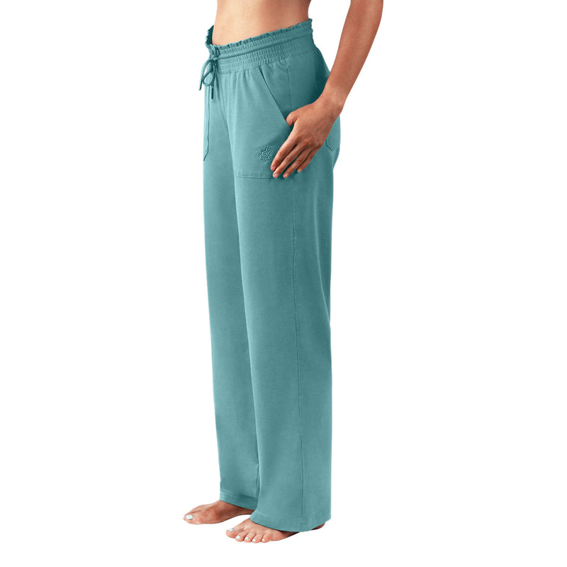 women's wide leg pants in river|river