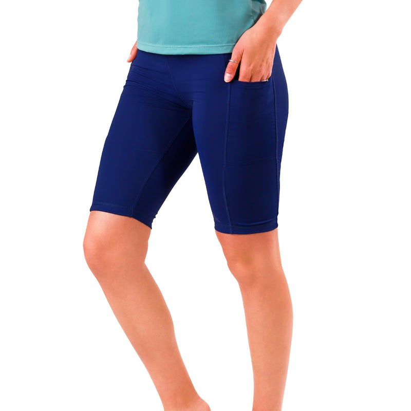 side view of womens hybrid sport jammerz in dark navy|dark-navy