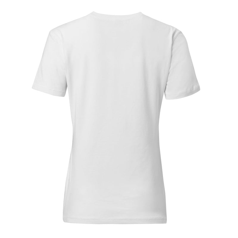 back of the women's UPF 50+ shirt in white|white