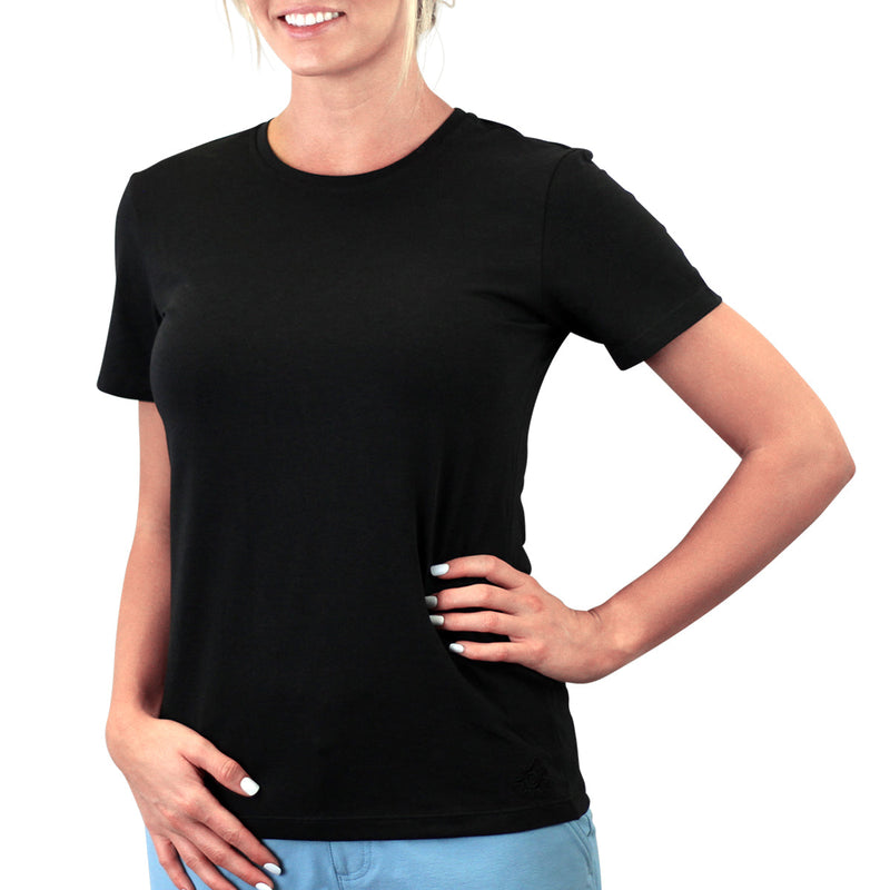 women's UPF 50+ shirt in black|black