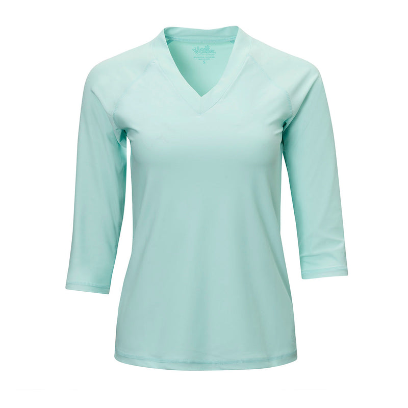 Women's V-Neck Sun & Swim Shirt in Beach Glass|beach-glass