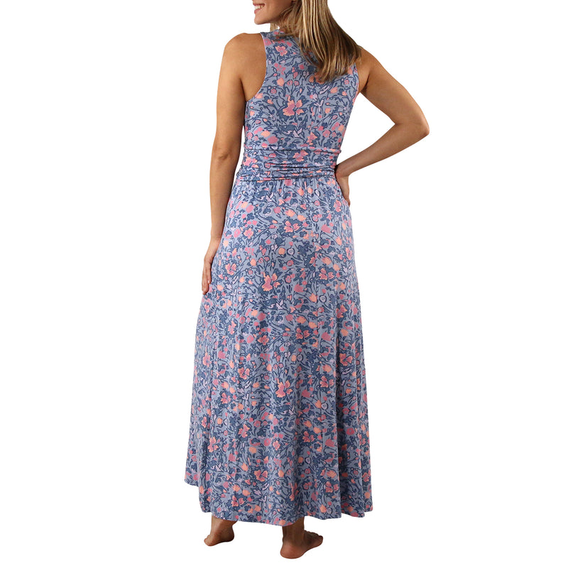 women's v-neck maxi dress in moon dust wildflower|moon-dust-wildflower