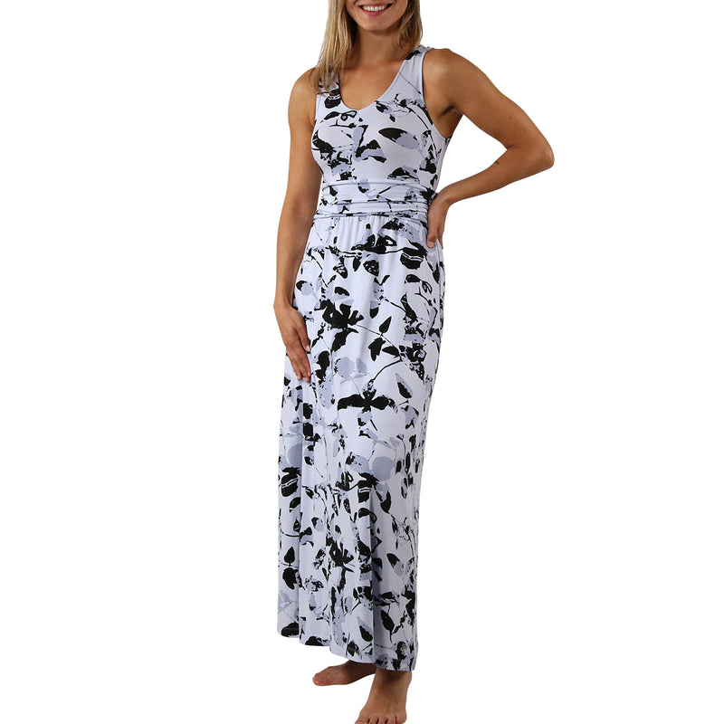 women's v-neck maxi dress in shadow ivy|shadow-ivy