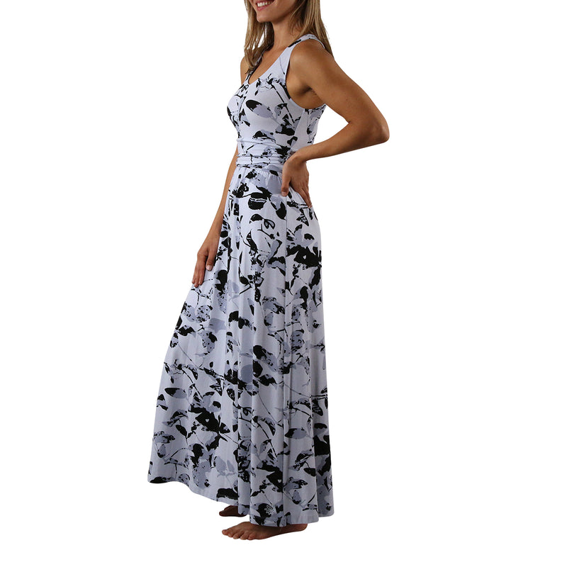 women's v-neck maxi dress in shadow ivy|shadow-ivy