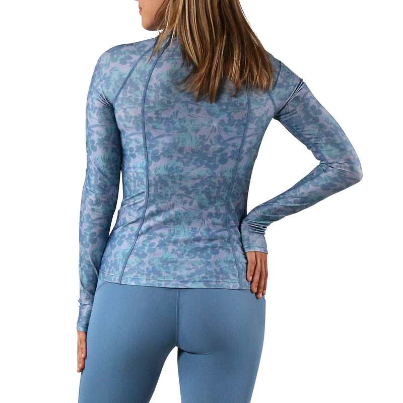 women's long sleeve rash guard in baltic petals|baltic-petals