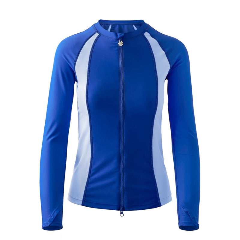 women's long sleeve rash guard in sapphire|sapphire