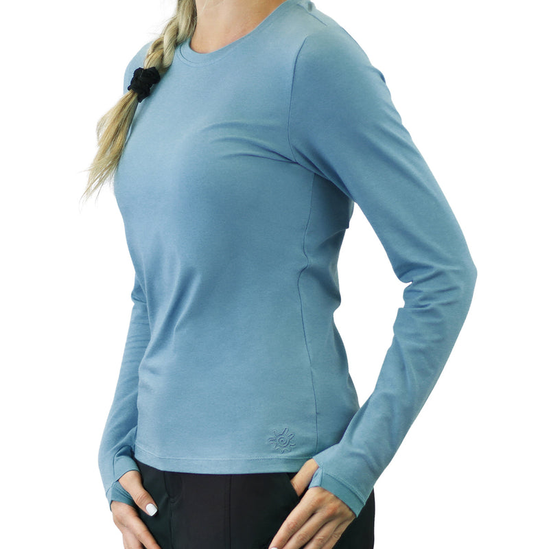 Women's Long Sleeve Everyday Tee in lagoon|lagoon