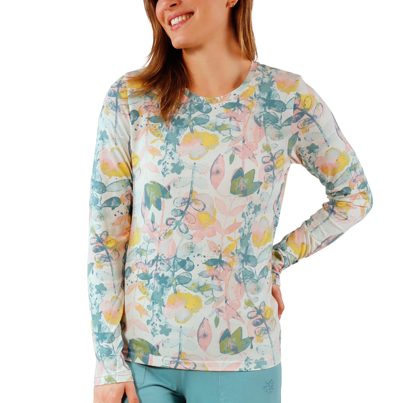 womens long sleeve everyday tee in pressed flora|pressed-flora