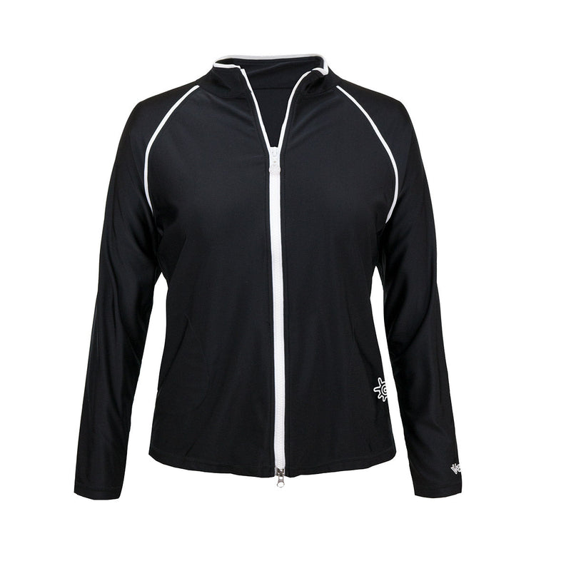 women's swim jacket in black|black