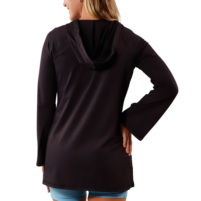 Women's Hooded Beach Cover Up in Black|black