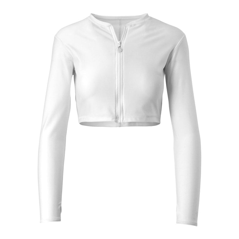 Women's Active Swim Shrug in White|white