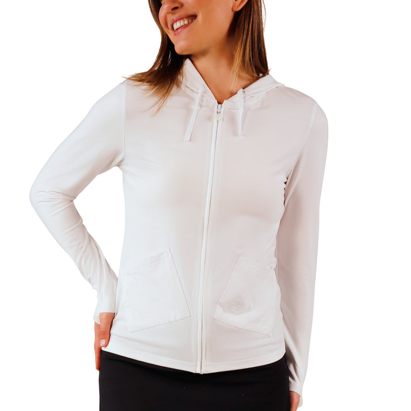 women's hooded everyday jacket in white|white