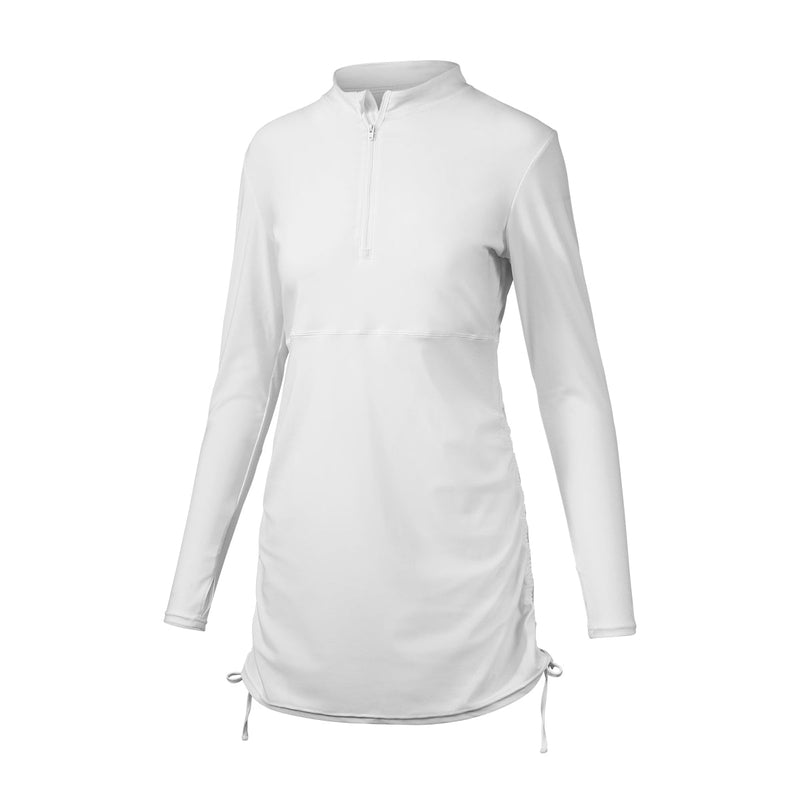 women's swim dress in white|white