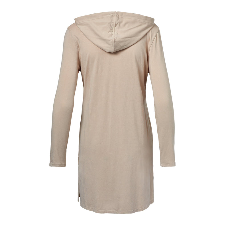 Back of the Women's Full Length UPF Jacket in Sand|sand