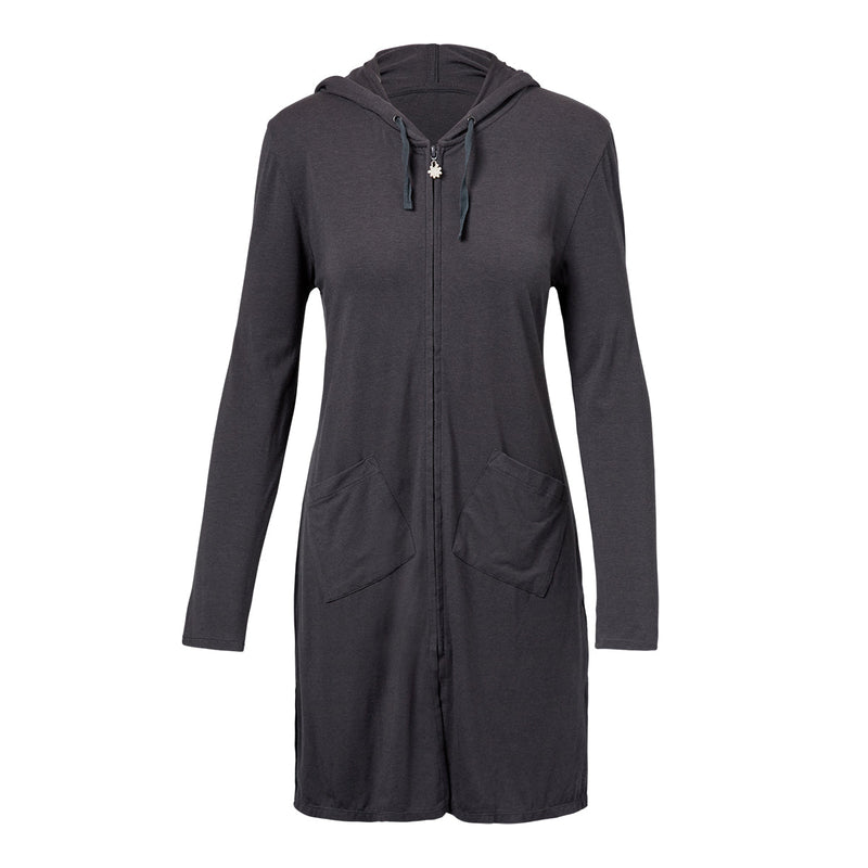 Women's Full Length UPF Jacket in Charcoal|charcoal