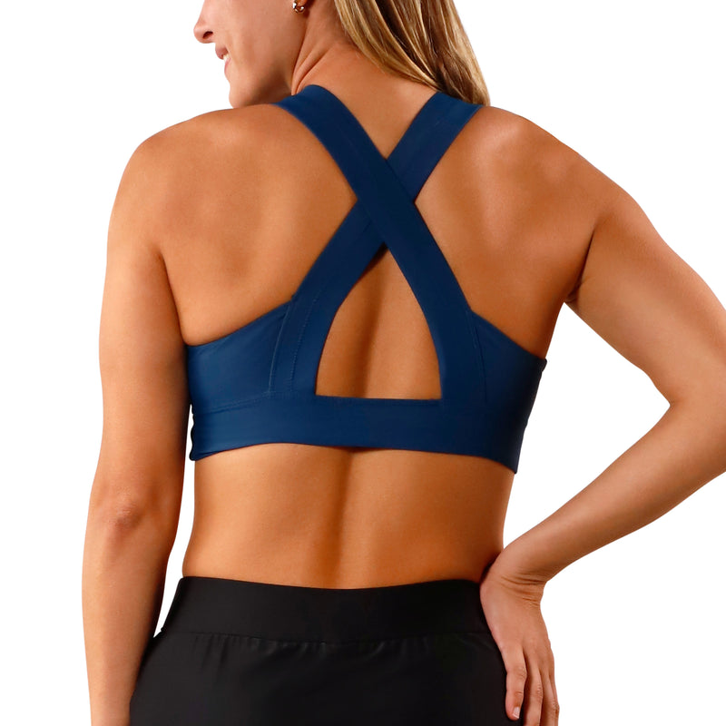 Women's back Active Swim Bra in Midnight|midnight