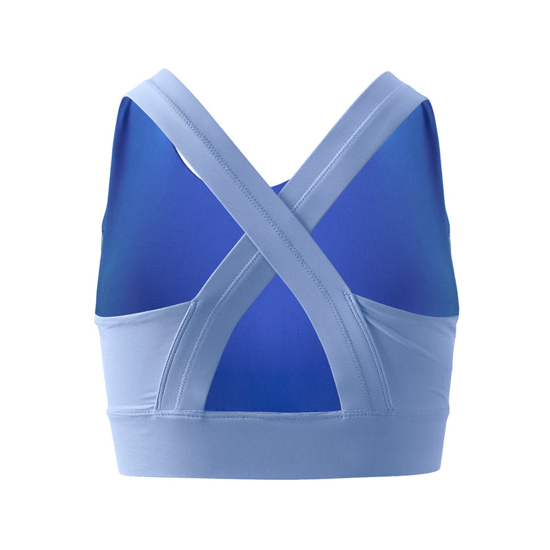 Back View of the Women's Active Swim Bra in Sapphire|sapphire