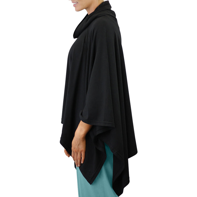 women's sun poncho in black|black