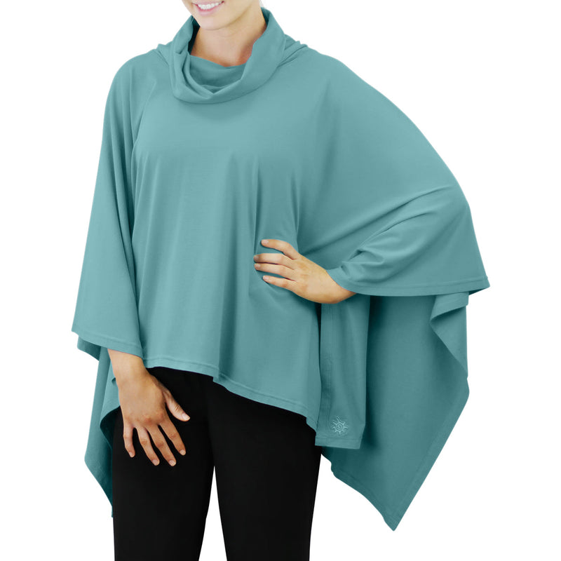 women's sun poncho in river|river