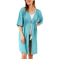 womens front tie sun kimono in river|river