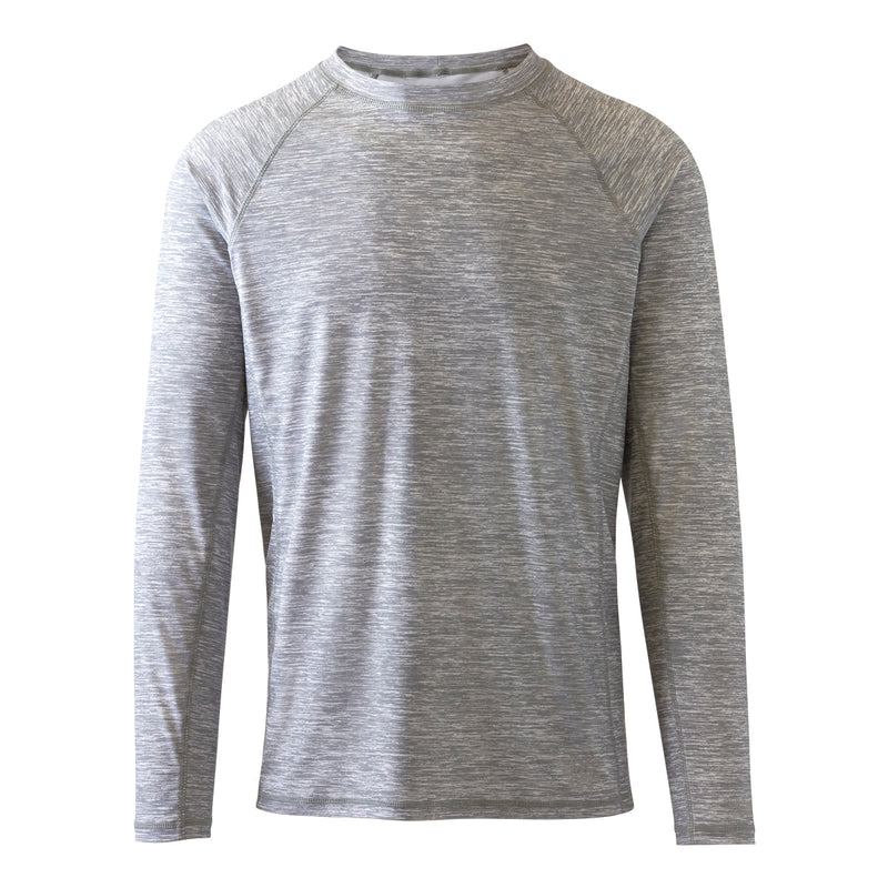 Men's long sleeve crew swim shirt in cool grey jaspe|cool-grey-jaspe