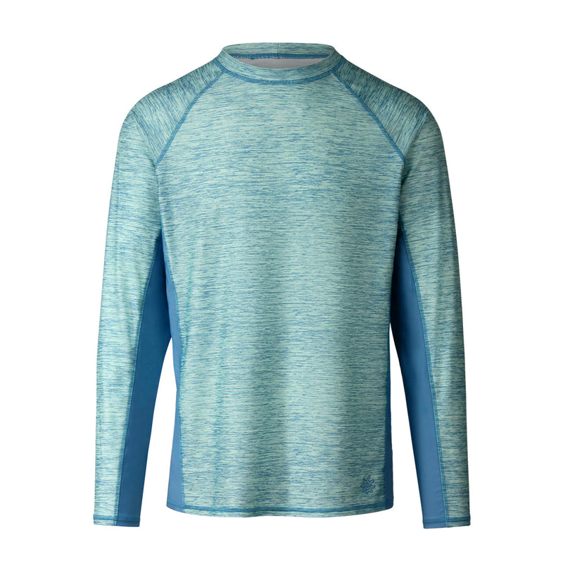 men's long sleeve crew swim shirt in lagoon jaspe|lagoon-jaspe-lagoon