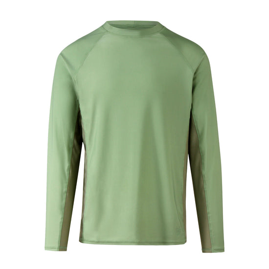 men's long sleeve crew swim shirt in sage washed olive|sage-washed-olive