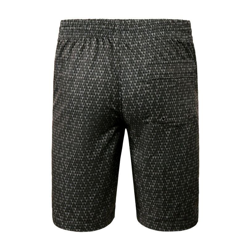 back of the men's classic trunks in black pyramid geo|black-pyramid-geo