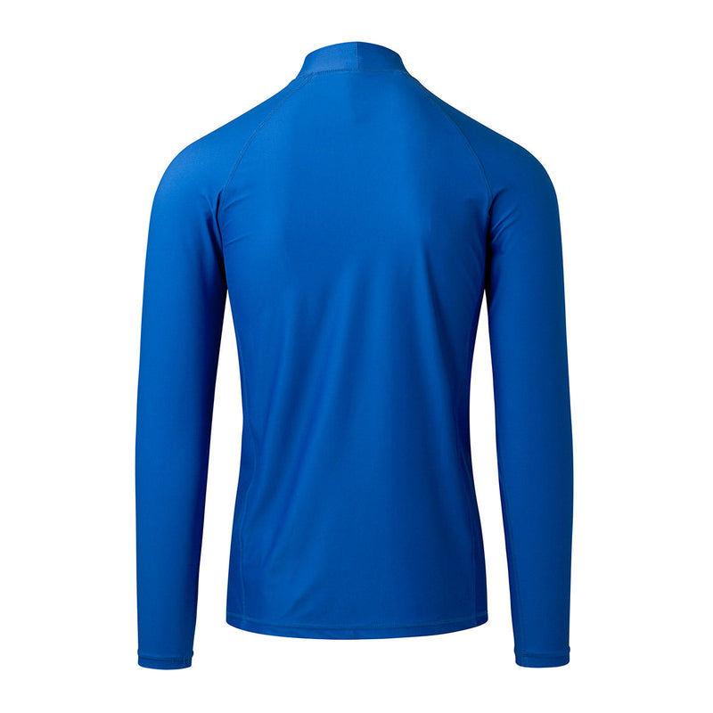 back of the men's long sleeve active swim shirt in deep sea|deep-sea