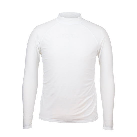 men's long sleeve swim shirt in white|white