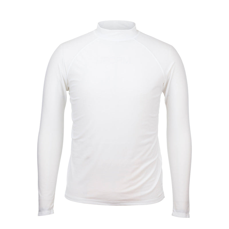 men's long sleeve swim shirt in white|white