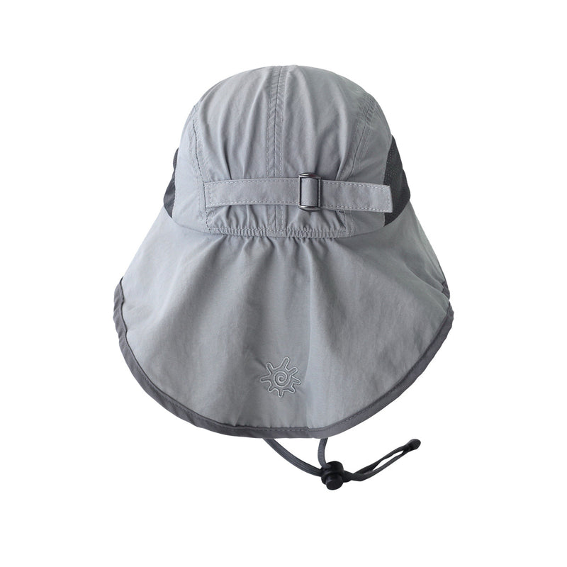 back of the wide brim sun shade hat in grey steel grey|grey-steel-grey