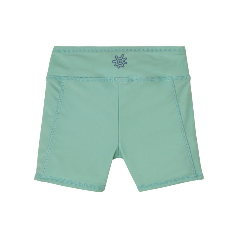 girl's reversible active swim shorts|starfish-party-seaglass