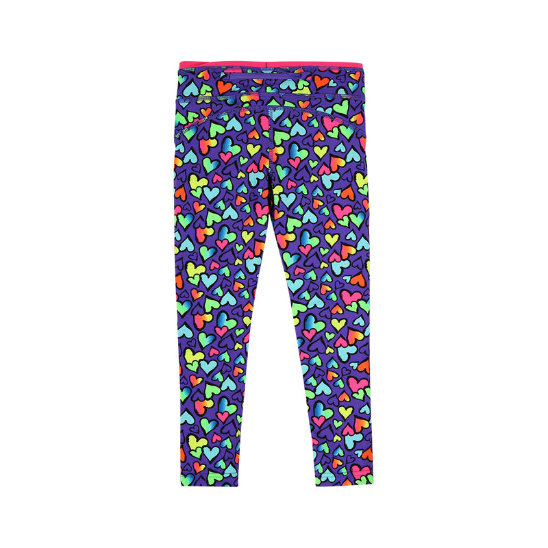 girls neon upf active sport swim tights|neon-hearts