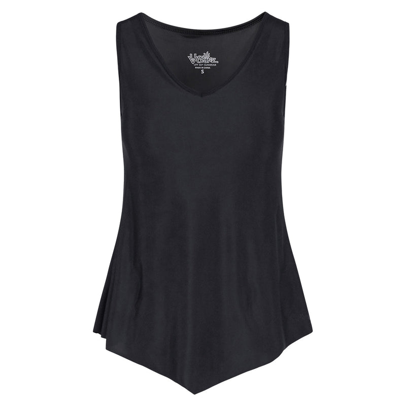 women's UPF tank top in black|black