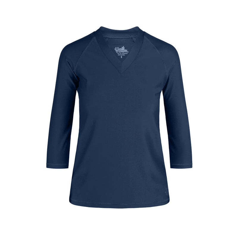 Women's V-Neck Sun & Swim Shirt in Midnight|midnight