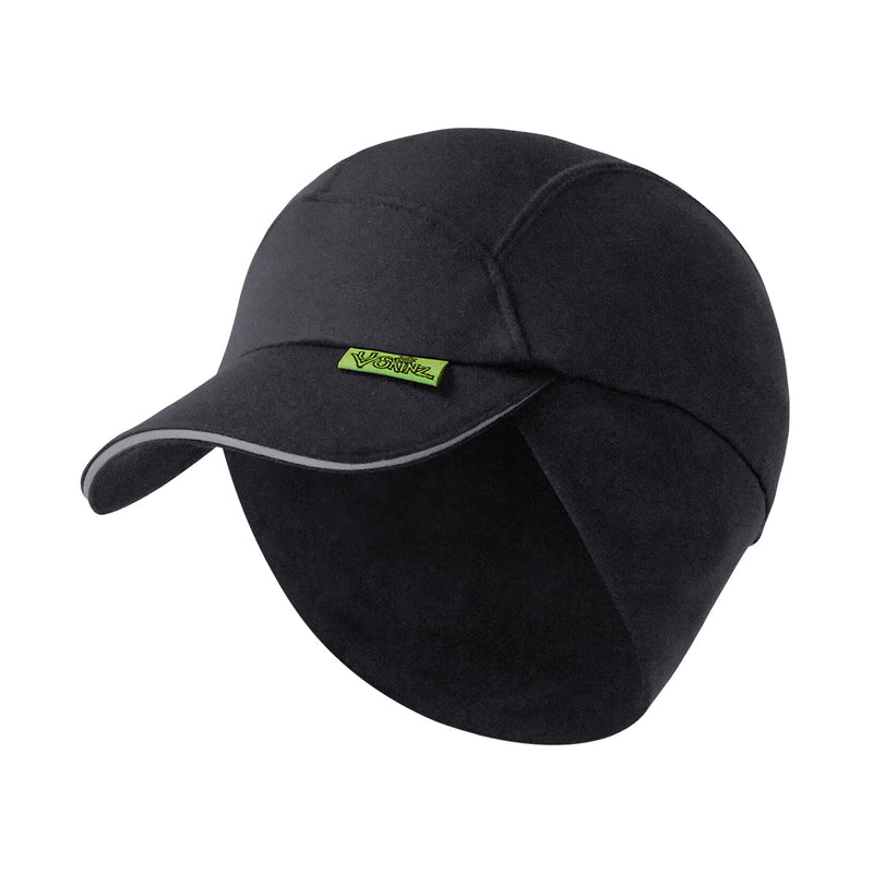 Front of the Kid's Active Fleece Hat in Black|black